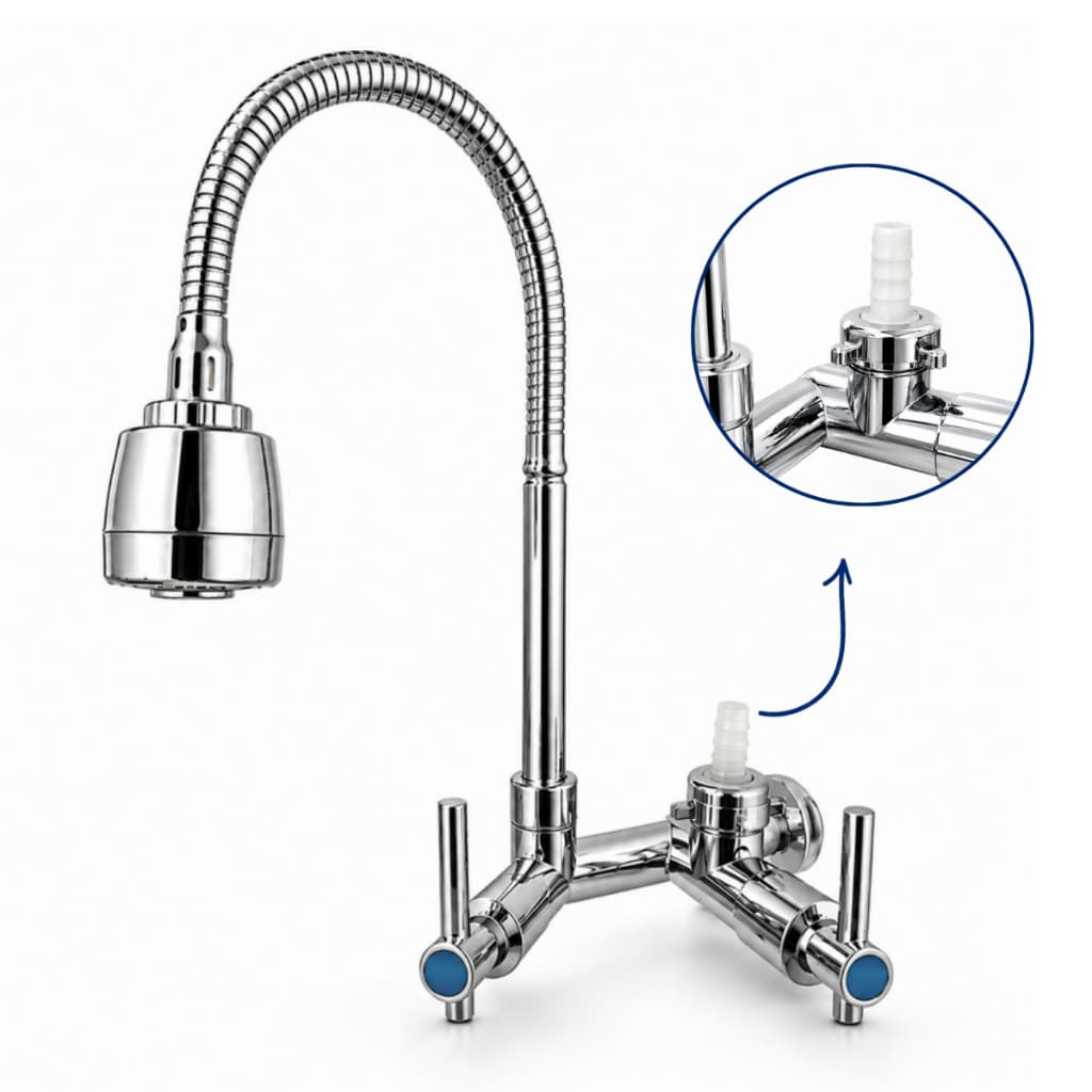 Torneira Gourmet Flexível Multiuso Cozinha Tanque Adaptador Mangueira Máquina De Lavar Purificador Lava Louças 1/4 Volta