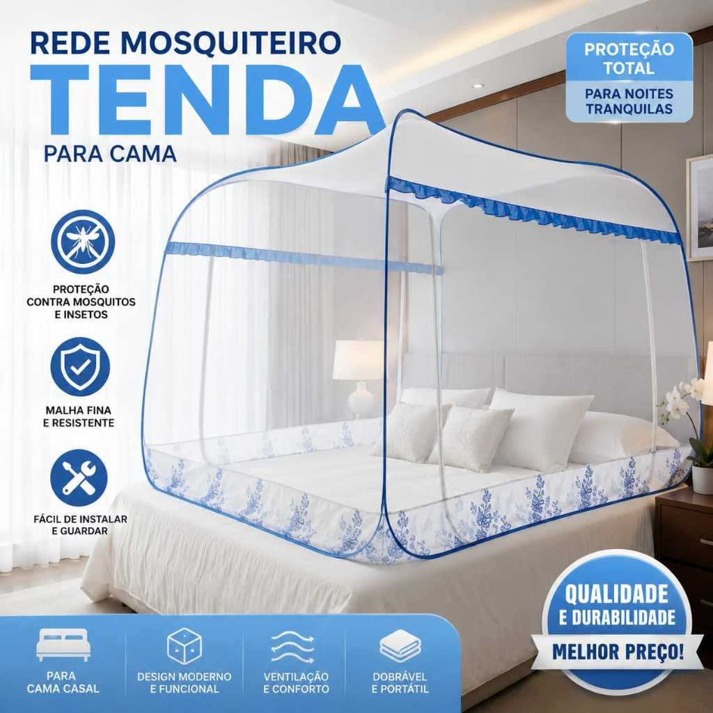 Rede Mosquiteiro Cama King Tela Protetor Contra Pernilongo Mosquito Rede Anti-Insetos Mosquiteiro Dobrável 200cm x 180cm
