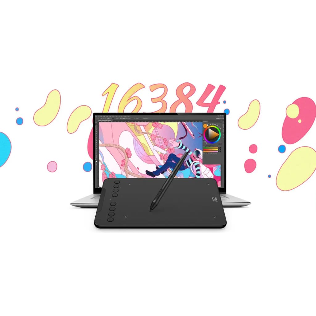 Mesa Digitalizadora XP-Pen Deco Mini7 V2 Preto 8 teclas de atalho 16384 níveis de pressão