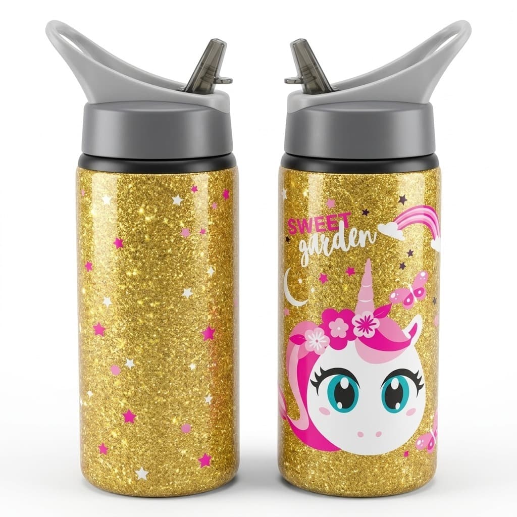 Garrafa Unicórnio Infantil Linda e Divertida Squeeze