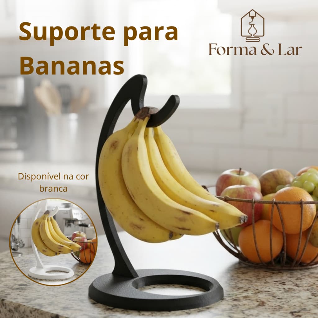 Suporte Banana Porta Banana Gancho Bananeira Fruteira Mesa Organizador Cozinha Expositor Multiuso até 2 kg