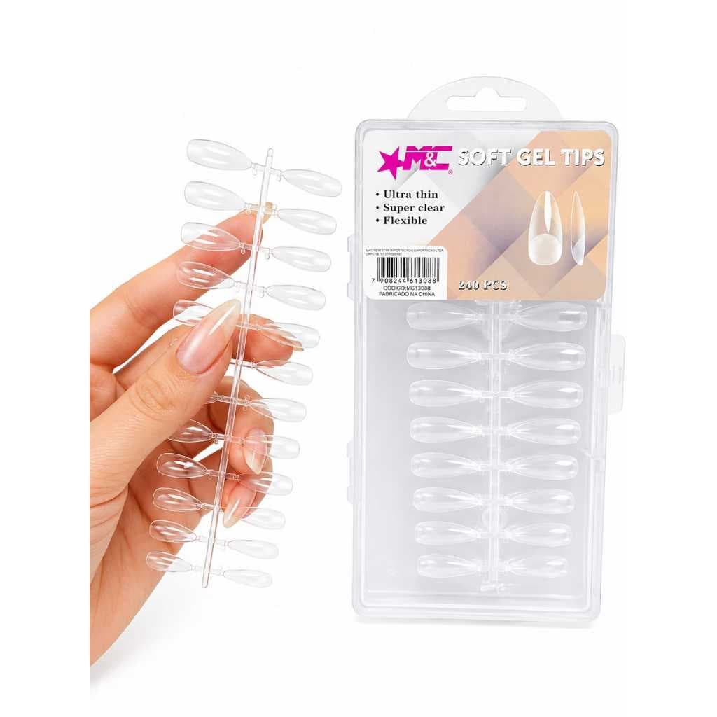 Kit Unhas Soft Gel Medium Almond 240 Peças Lançamento