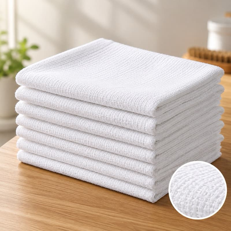Pano de Chão 45x65 cm Alta Absorção Lavável – Branco e Xadrez