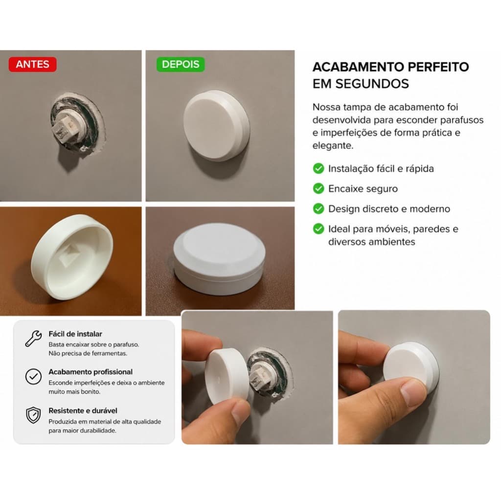 Kit 2 Acabamentos Tampão de Cano (1/2)