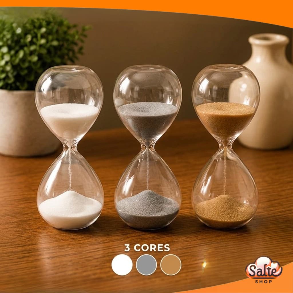 Ampulheta de Vidro Decorativa 5 Minutos Timer de Areia Relógio Decoração Quartos Escritórios Estante