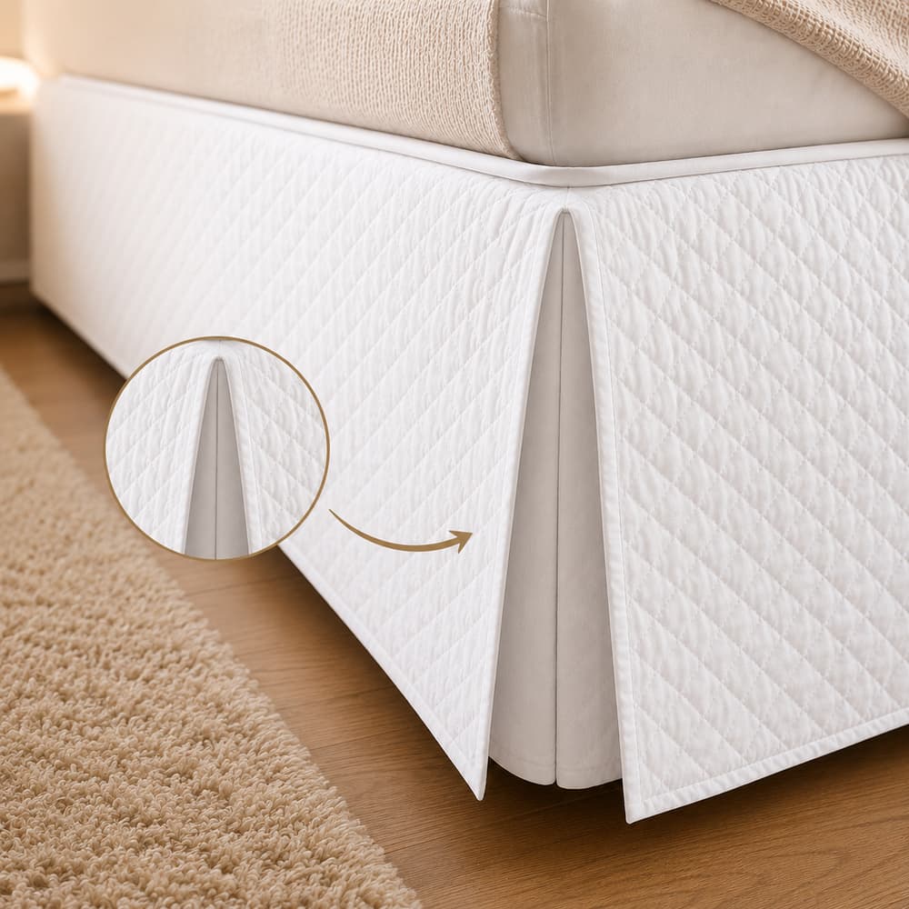 Saia Para Cama Box Casal Matelada Com Pregas Cobre Box Elegante Lavável Premium