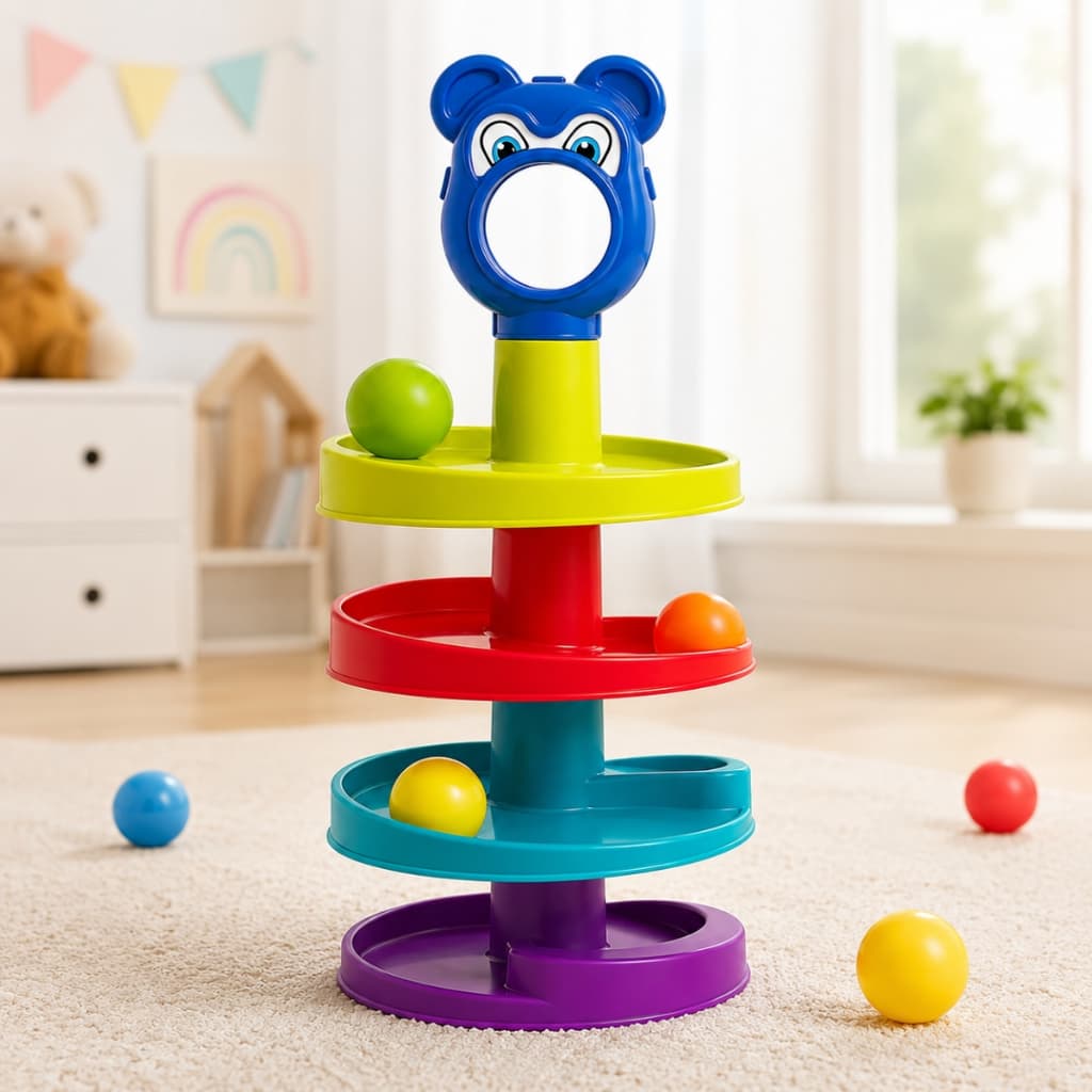 Brinquedo Educativo Escorrega Ball Infantil com Bolinhas Coordenação Motora e Desenvolvimento Cognitivo