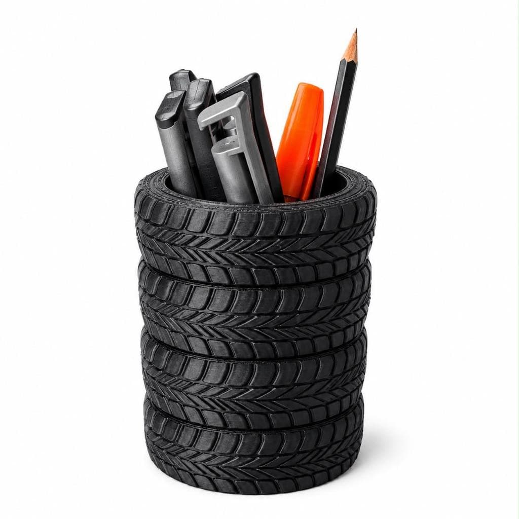 Porta Canetas Pneu 3D Automotivo Oficina Mecânico Borracharia Decoração Mesa