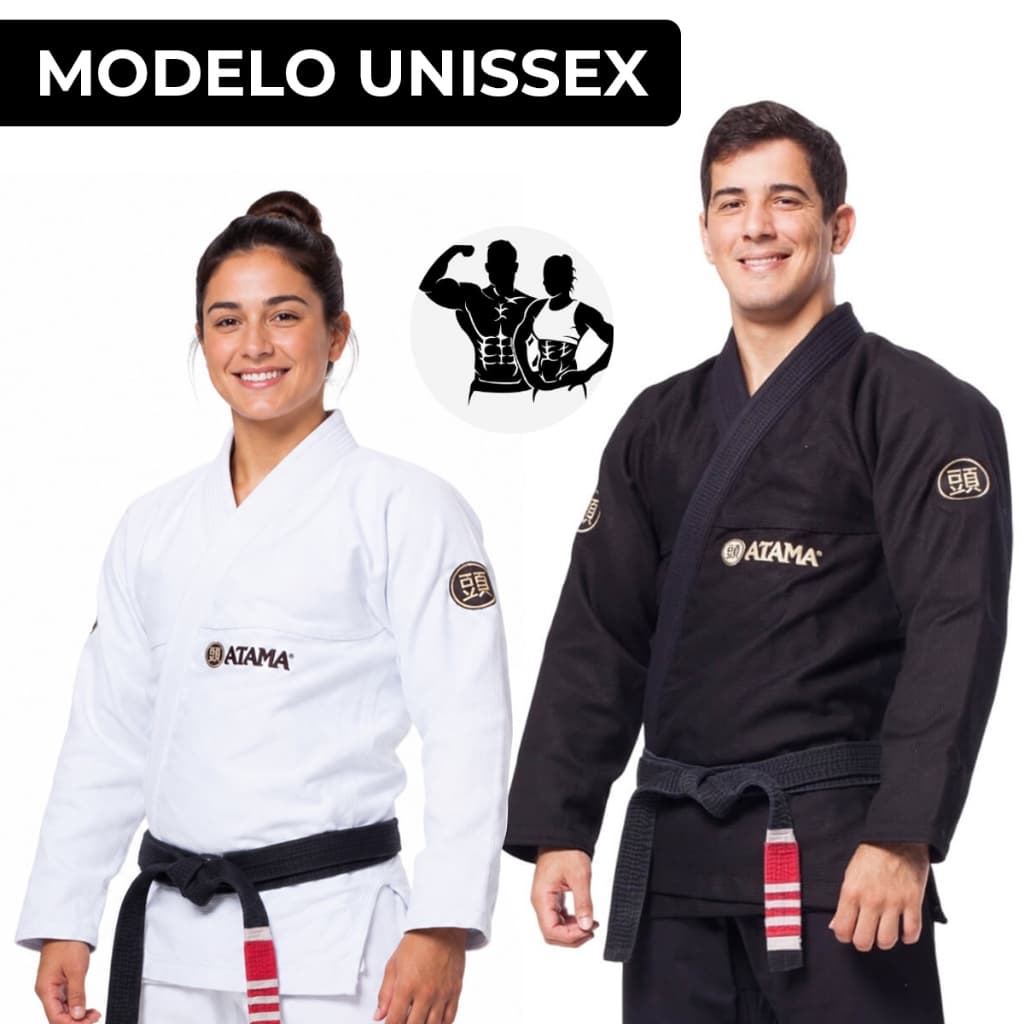 Kimono Jiu-Jitsu Atama Classic Completo Adulto Original Unissex Bordado Trançado Leve 100% Algodão Sem Faixa
