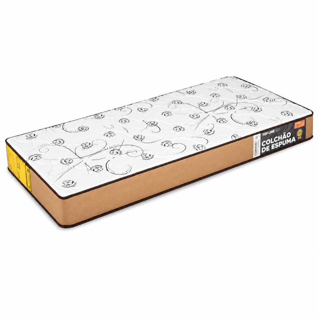 Colchão Solteiro D33 100% Espuma  – Conforto e Estilo para Seu Quarto
