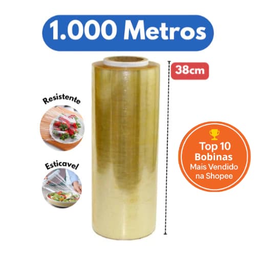 Bobina Plastico Rolo Filme Pvc 38x1000 M