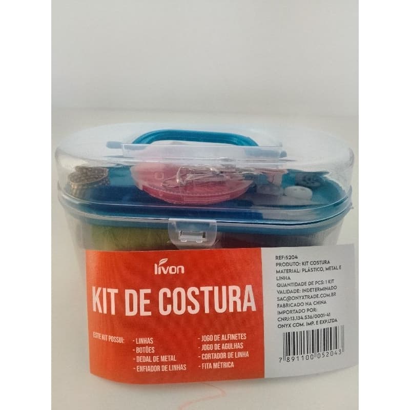 KIT COSTURA LIVON MATERIAL METAL, PLÁSTICO E LINHAS
