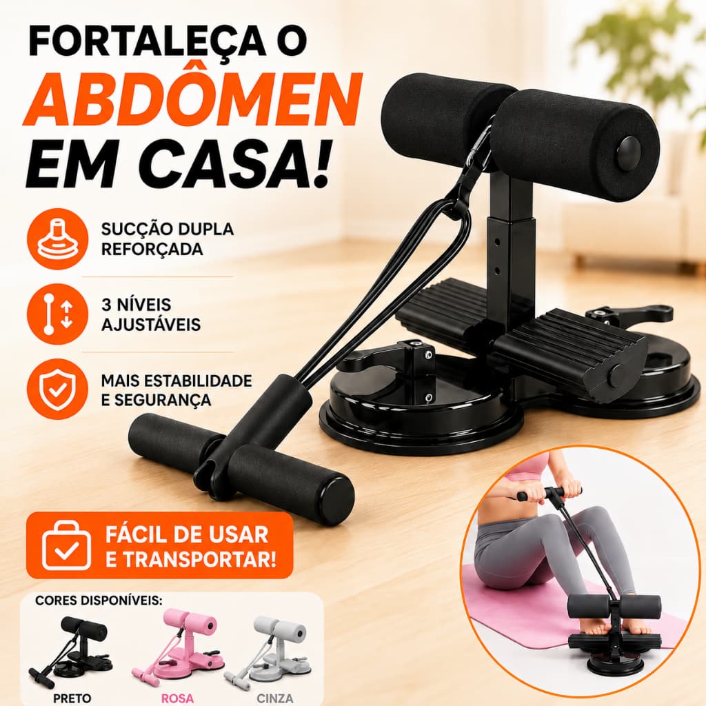 Aparelho Abdominal com Ventosa para Abdômen Definido Treino em Casa Fitness Ajustável