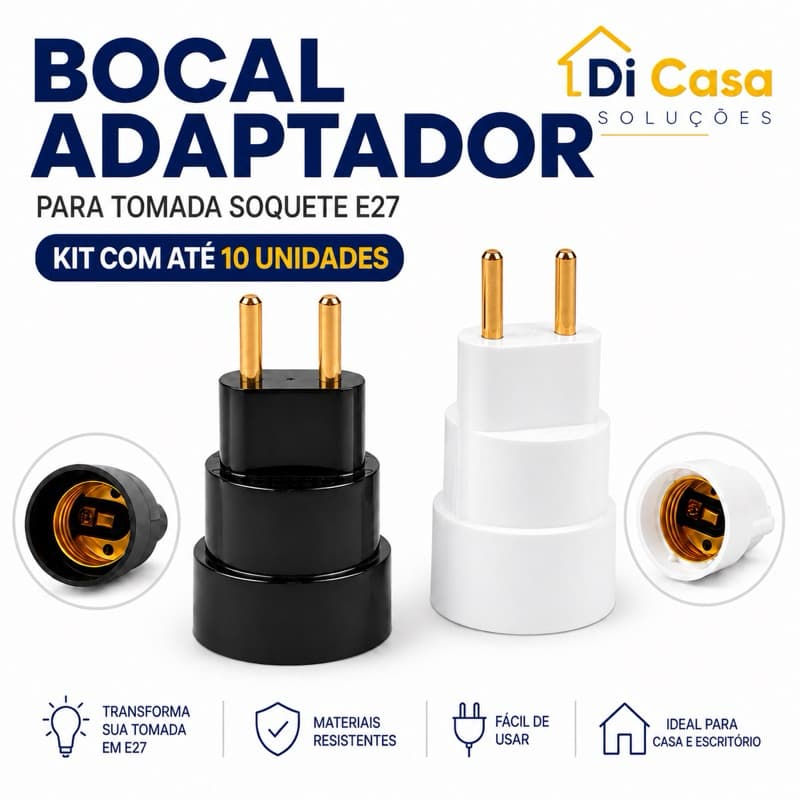 Soquete Bocal com Pino Porta Lâmpada E27