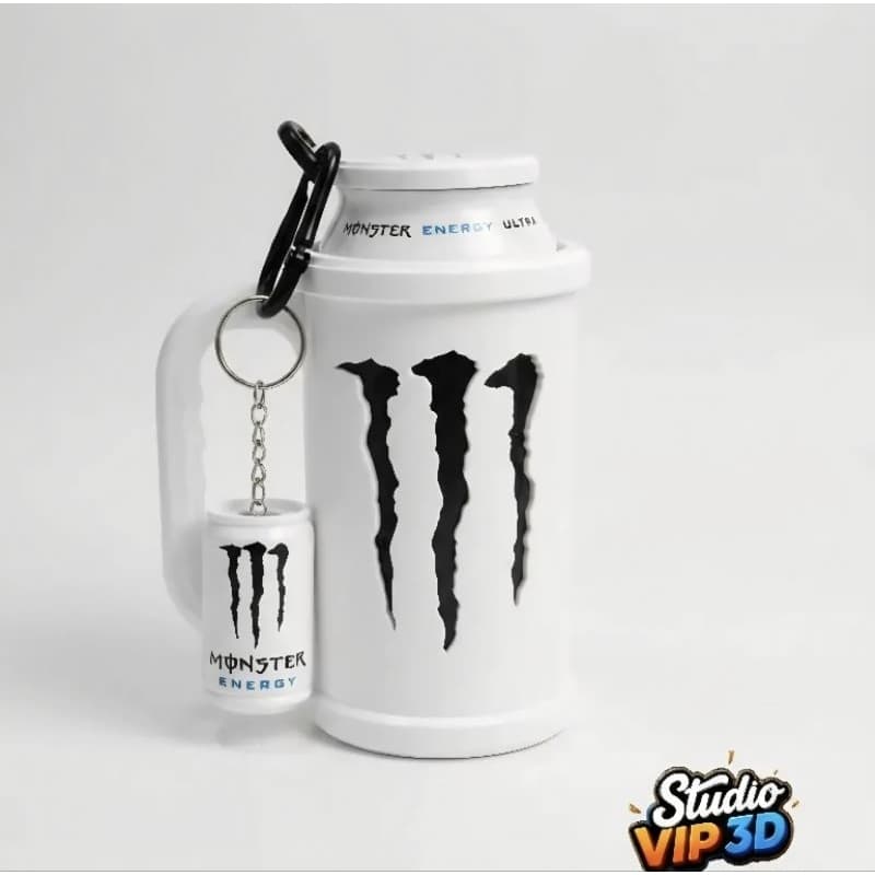 Suporte Lata Monster Energy + Abridor Chaveiro  + Tampa