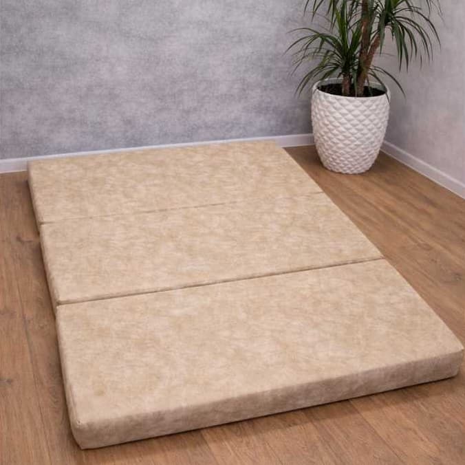 PUFF CASAL 4 EM 1 DOBRAVEL - IMPERMEAVEL CORANO ANGUS BEGE - SOFA - CAMA - DESCANSO