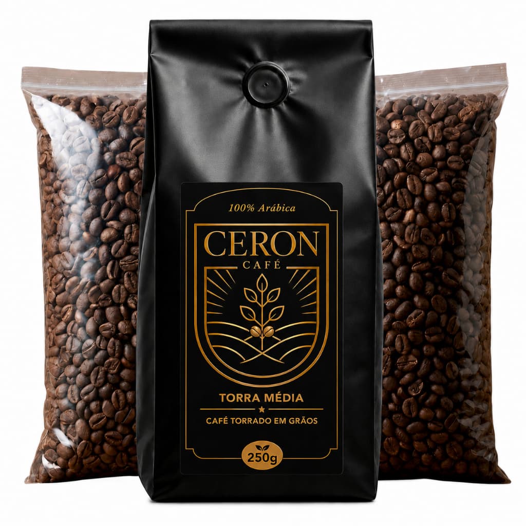 Café Torrado em grãos Gourmet Torra Média 100% Arábica Direto da Fazenda  Minas Gerais - 250g