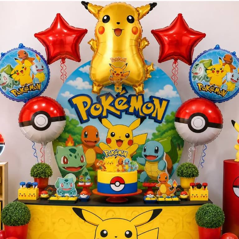 Balão De Festa Anime Personagem Infantil 7 Peças Pokémon
