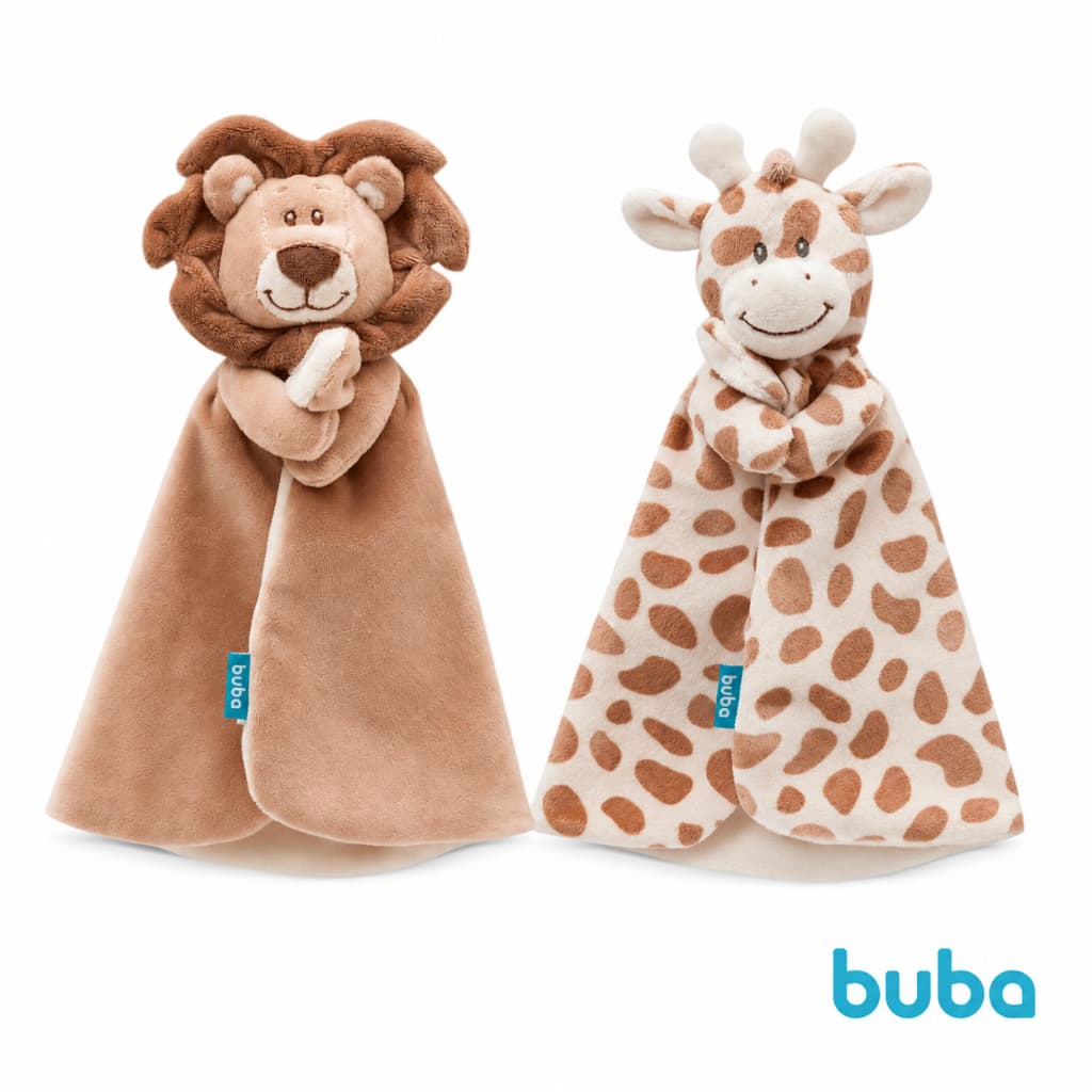 Naninha Buba Safari Premium Bebê Animais Hipoalergênica e Macia Pelucia Brinquedo Menino Menina