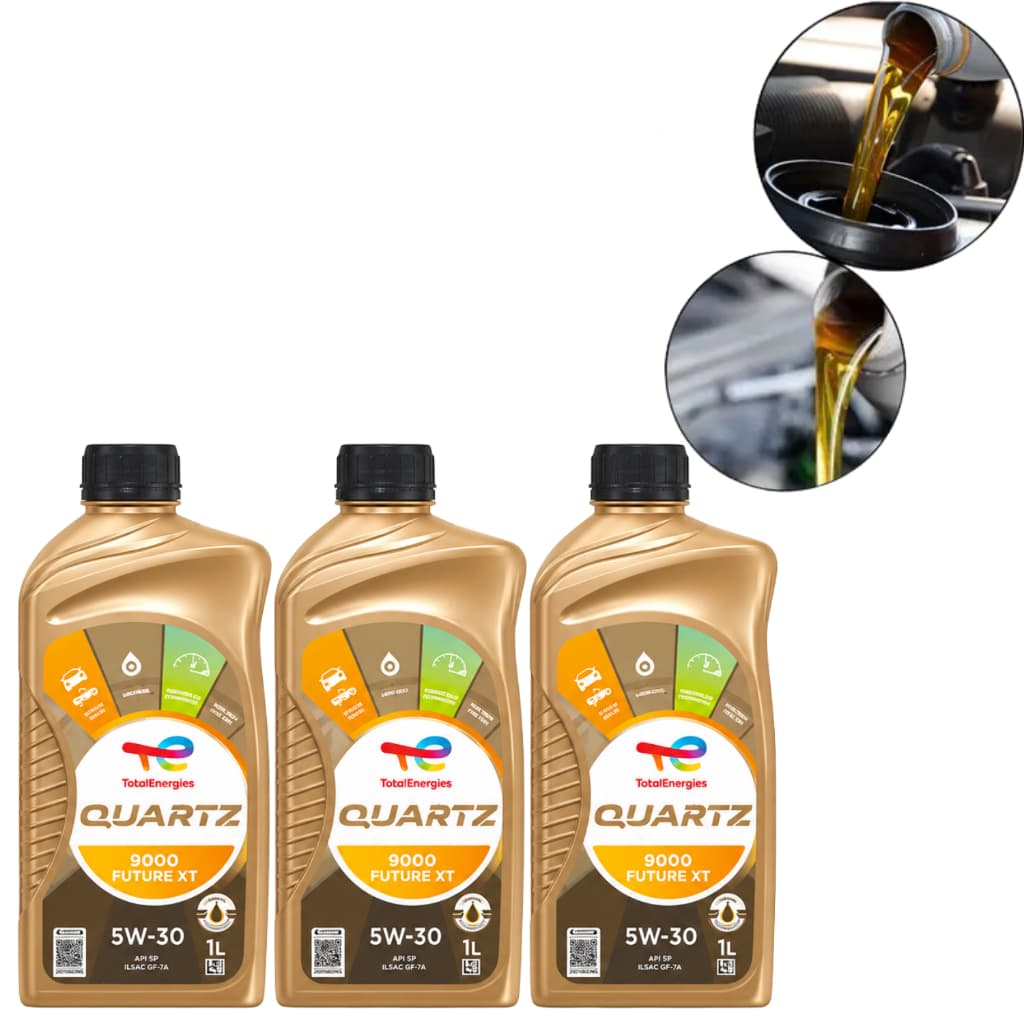 Kit 3 Óleo 5W30 Sintético Total Quartz Future XT 9000 API SQ GF7 Motor Turbo Correia Banhada a Óleo