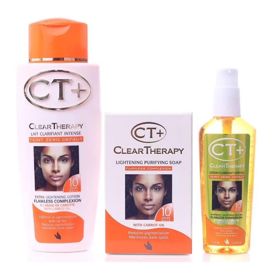 Kit CREME Ct+ Loção 300ml de terapia clara CT + óleo + sabonete Clareador Super Efeito Muito Rapido