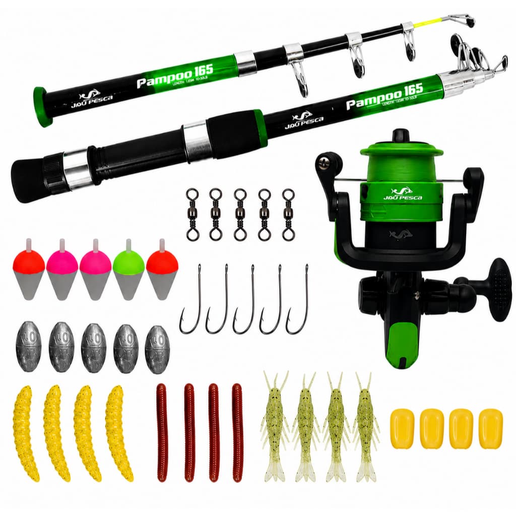 Vara De Pesca 20lbs Completa Com Molinete E Linha Jau Pesca