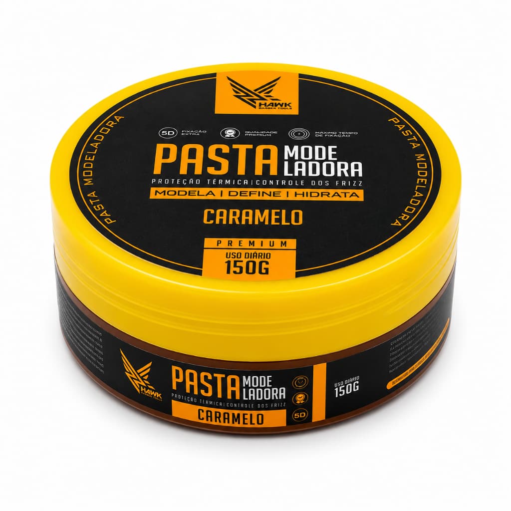 Pomada Modeladora Caramelo 150g Fixação Forte Modela Define Hidrata Longa Duração Premium