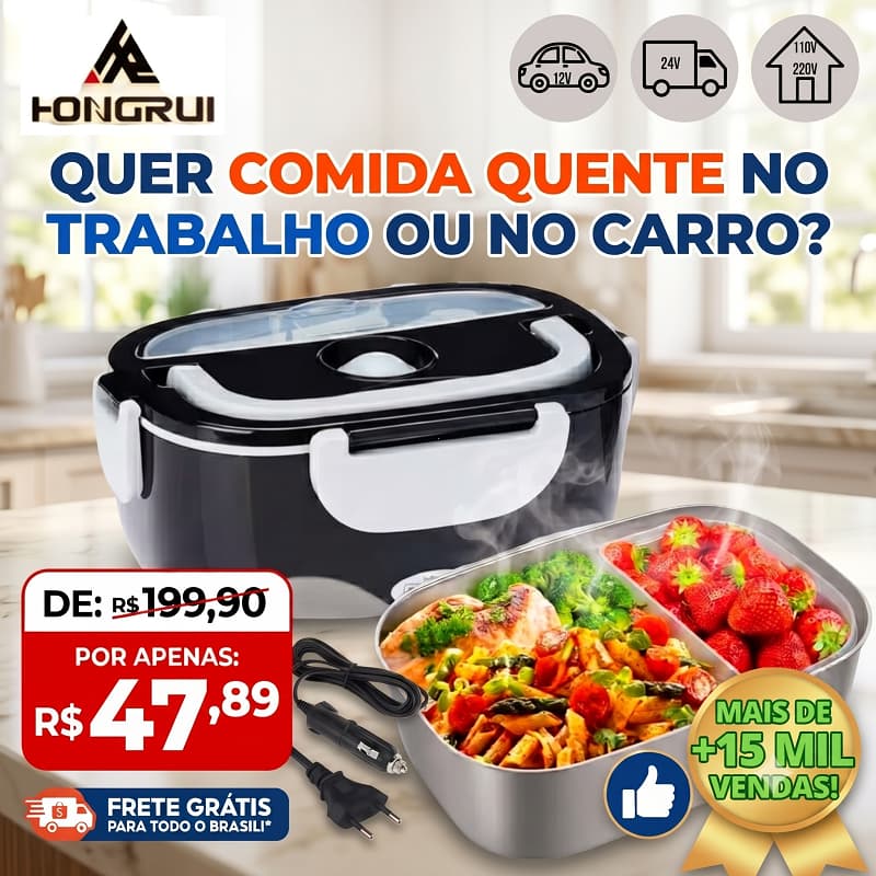 Marmita Elétrica Veicular Tomada Bivolt 110V/220V E 12V/24V - Marmita Térmica Para Comida