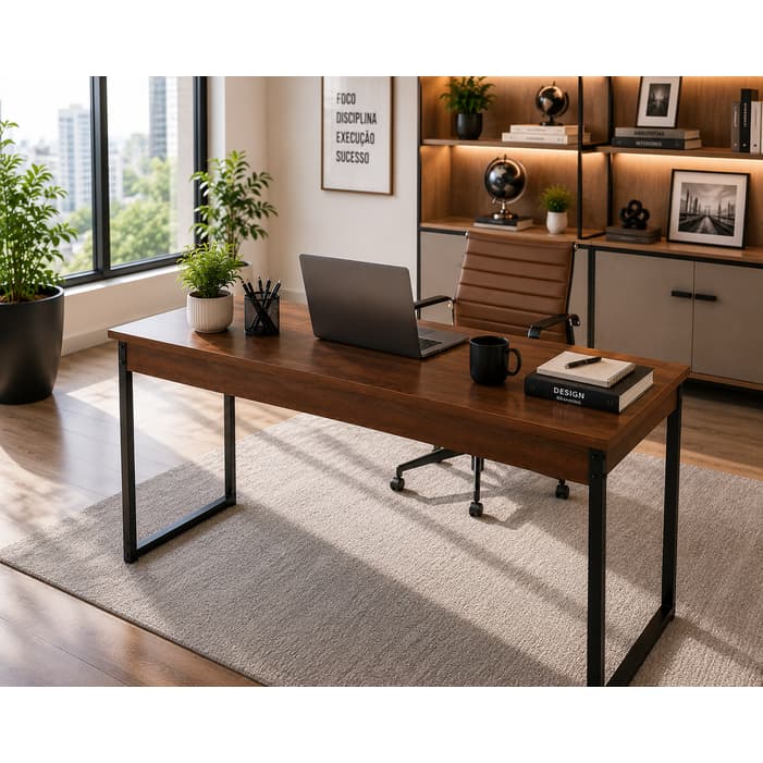 Mesa Computador 120x60 Ferro Metalon Reforçada