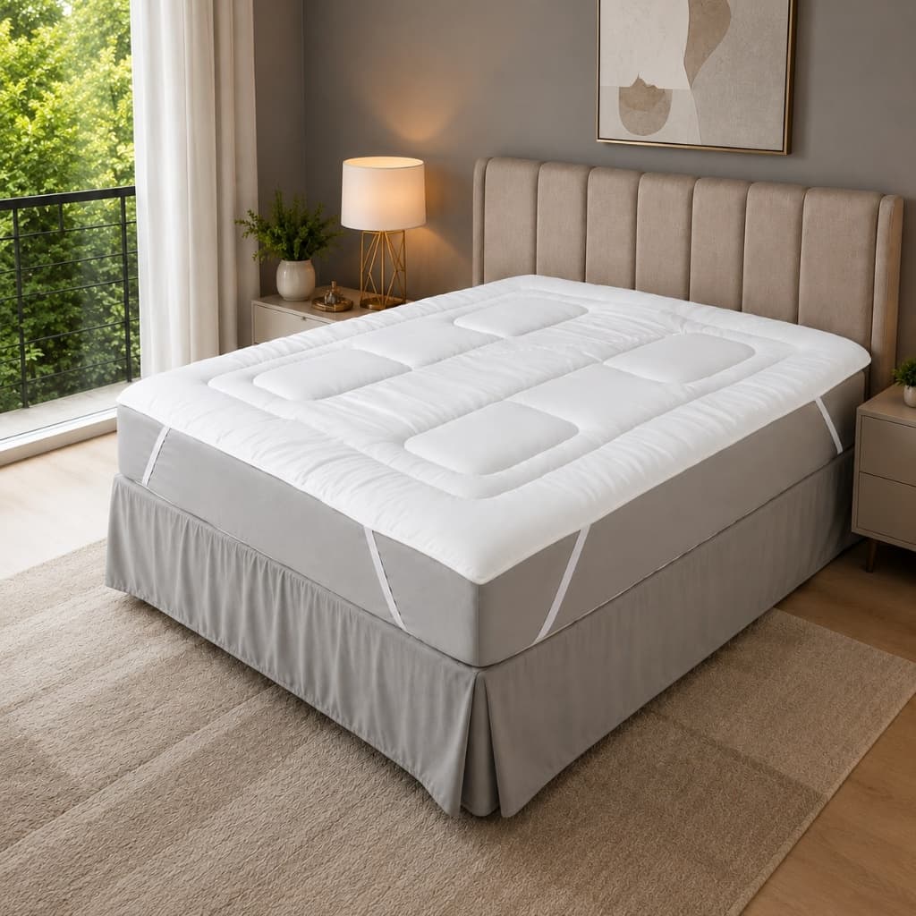 Protetor de colchão pillow top casal padrão 400 Fios Micro percal Macio Com Elástico nas Pontas
