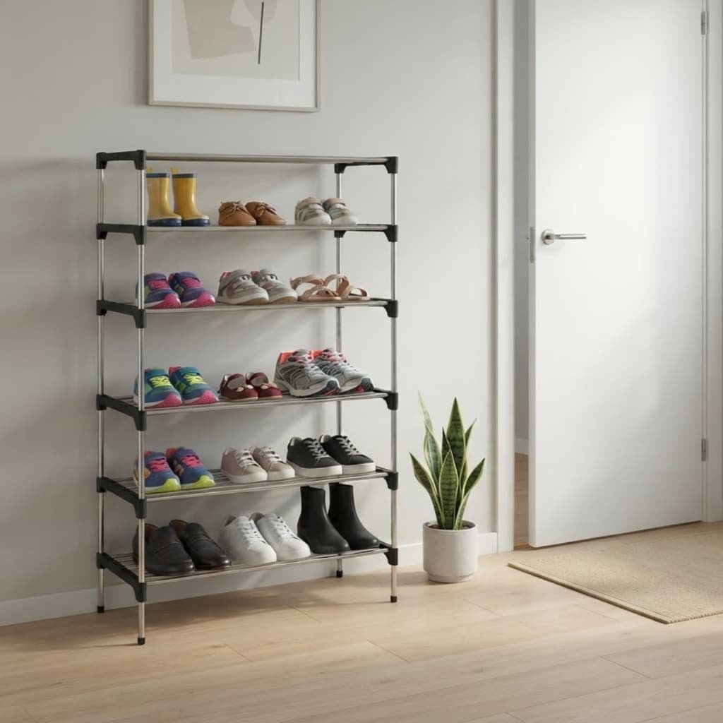 Sapateira Vertical Inox Luxo 18 Pares 6 Prateleiras