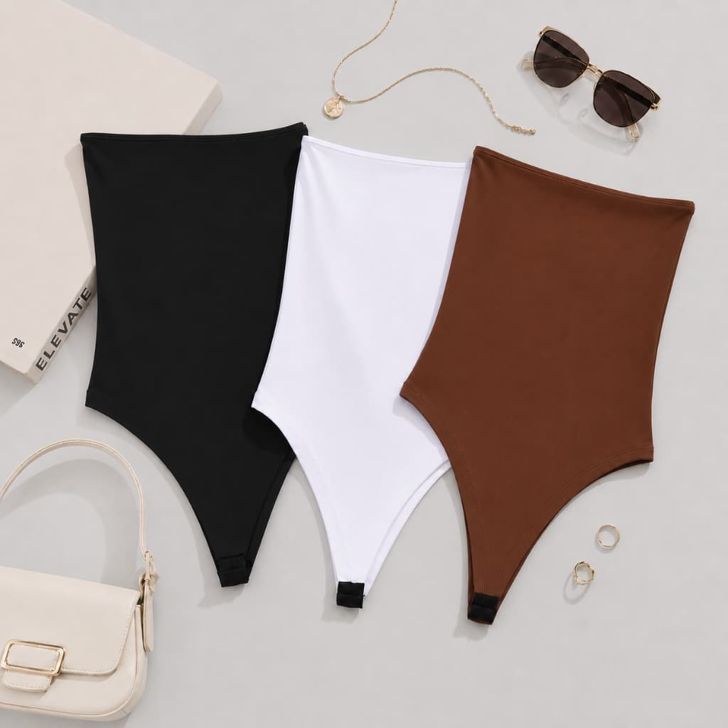 Kit 3 Body Feminino Tomara Que Caia Forrado Suplex Verão Moda Casual Versátil Ajuste perfeito