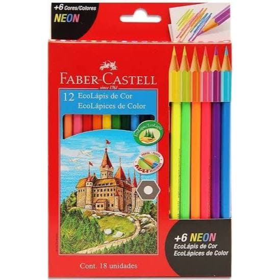 Lápis de cor 12 cores + 6 neon 120112+6N Faber-Castell