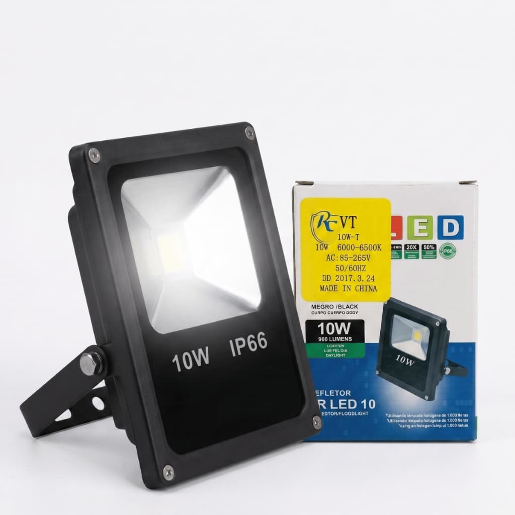 Refletor Led Branco Frio 10W IP66 Bivolt Prova D'agua para Iluminação Áreas Interna Externa Jardim Casa Motorhome Barco