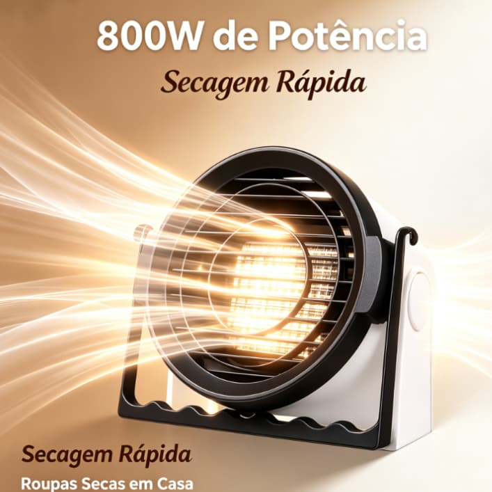 Secador de Roupas 800W UV Portátil, Temporizador Ajustável Seguro 110V