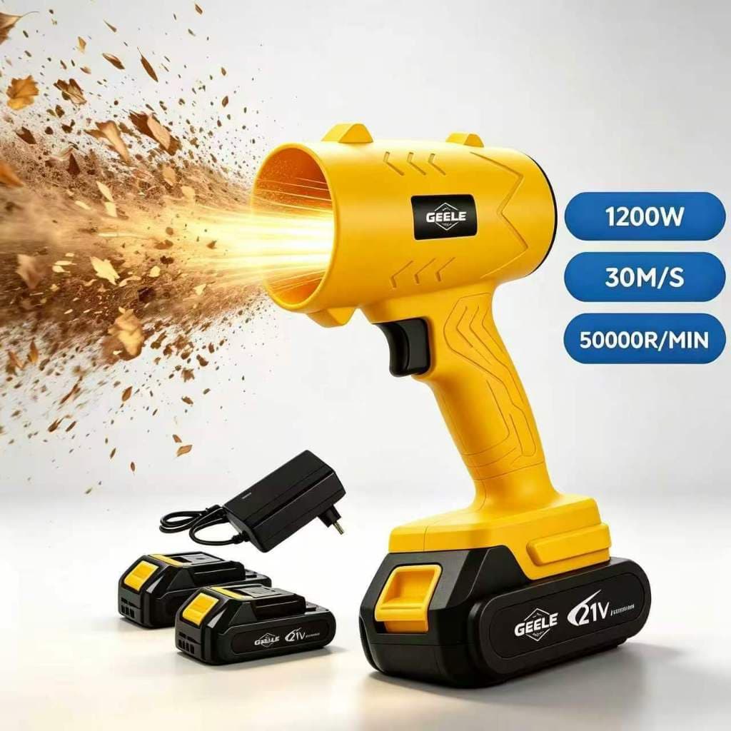 Soprador Turbo Portátil Recarregável 1200W De Folhas Limpeza Geral