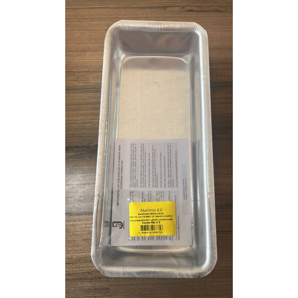 Forma de Alumínio para Pão JLV 27,9 x 10,9 x 5,6 cm – Resistente e Durável - Nº3