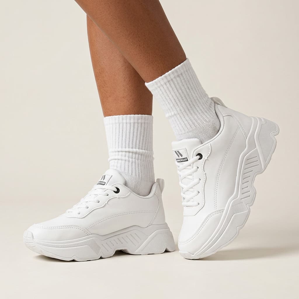 Tênis feminino Plataforma Casual Feminino Caminhada academia branco confortavel leve primeira linha