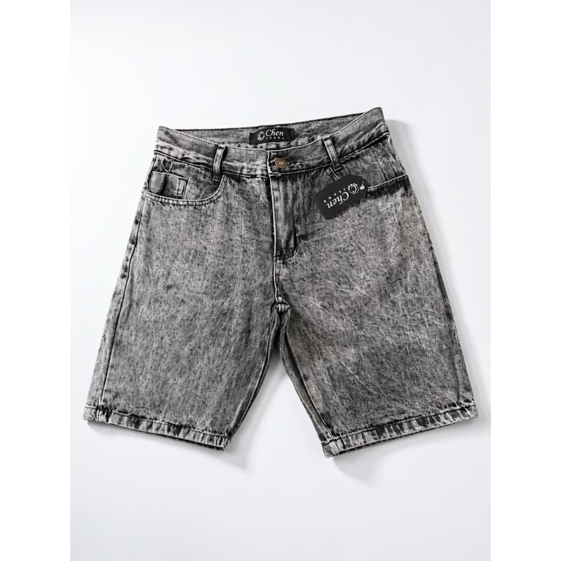 Short Jeans Masculino Cinza Marmorizado – Casual Premium