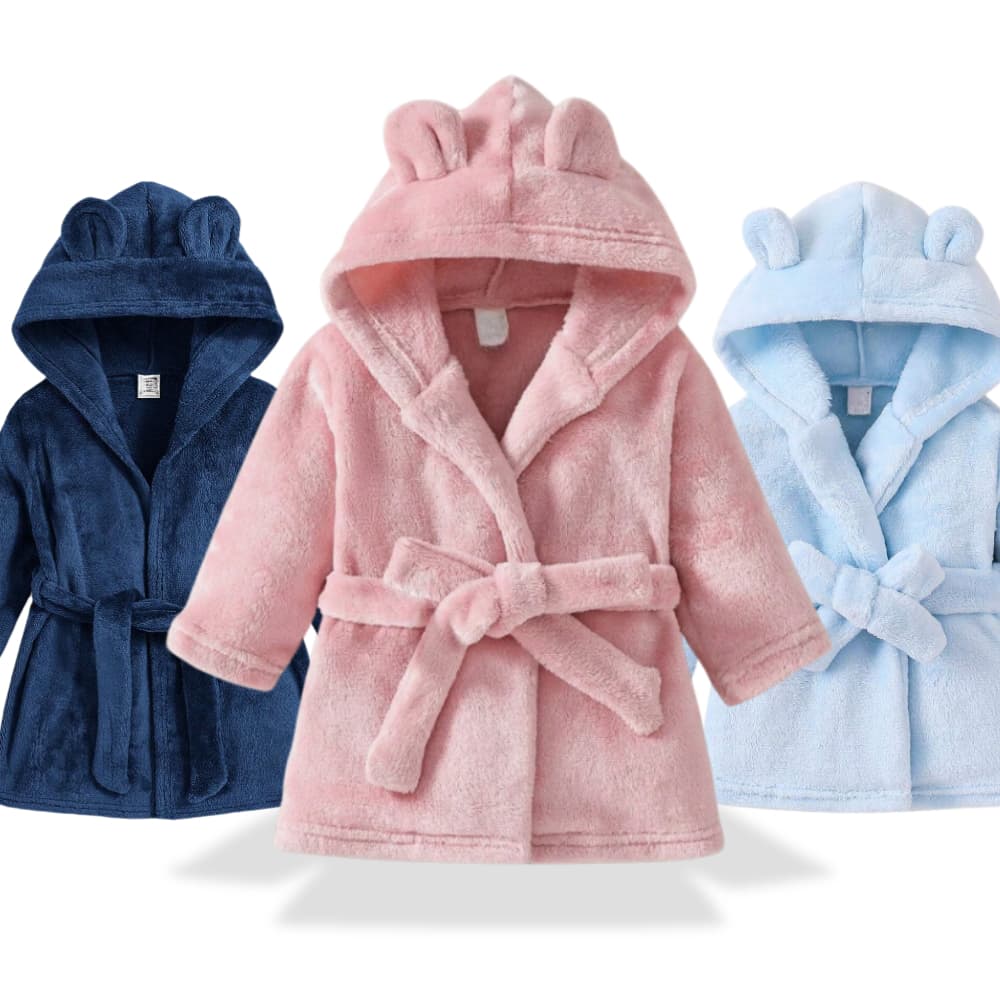 Roupão de Frio Infantil Antialergico Quentinho Com Capuz e Cinto Enxoval Bebe