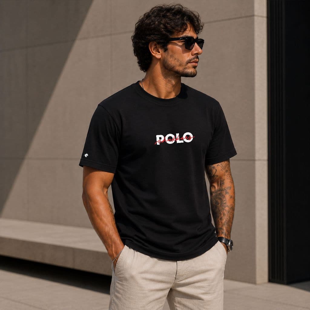 Camiseta camisa masculino manga curta polo chukkers estampa cavalo 100% Algodão Premium PeruanoPOLO