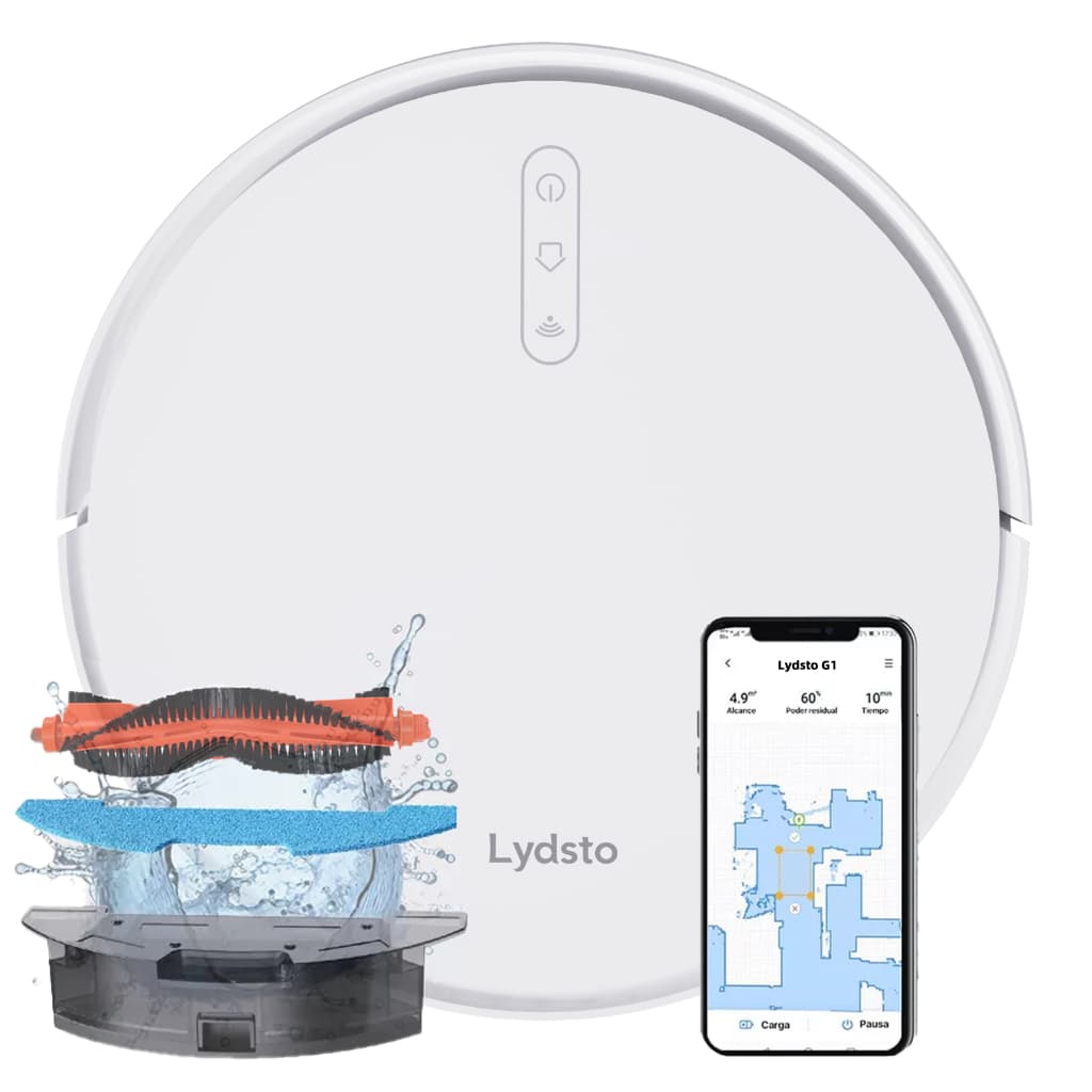 Lydsto G1 Robô Aspirador de Pó 3-em-1  Inteligente para Limpeza e Recarga Intelligent Mapping Bivolt Limpeza Silenciosa