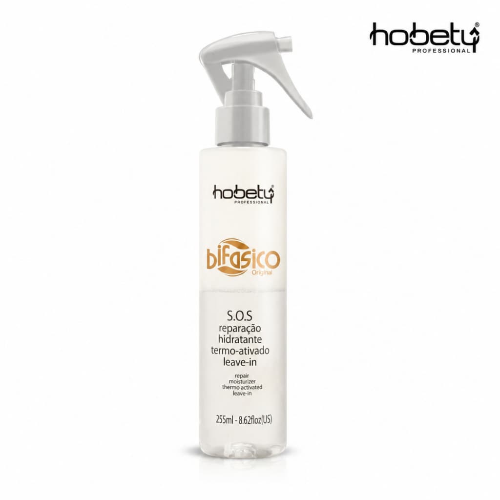 Leave-In Finalizador Bifásico Hobety SOS 255ml Reconstrução Capilar e Protetor Térmico
