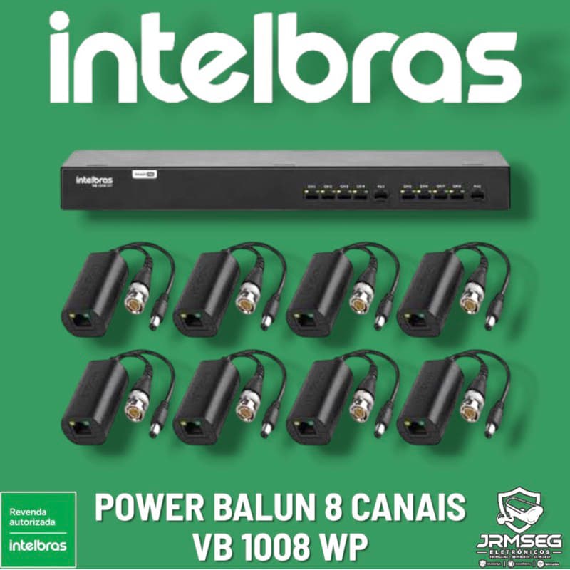 VB 1008 WP Power Balun de 8 canais Intelbras