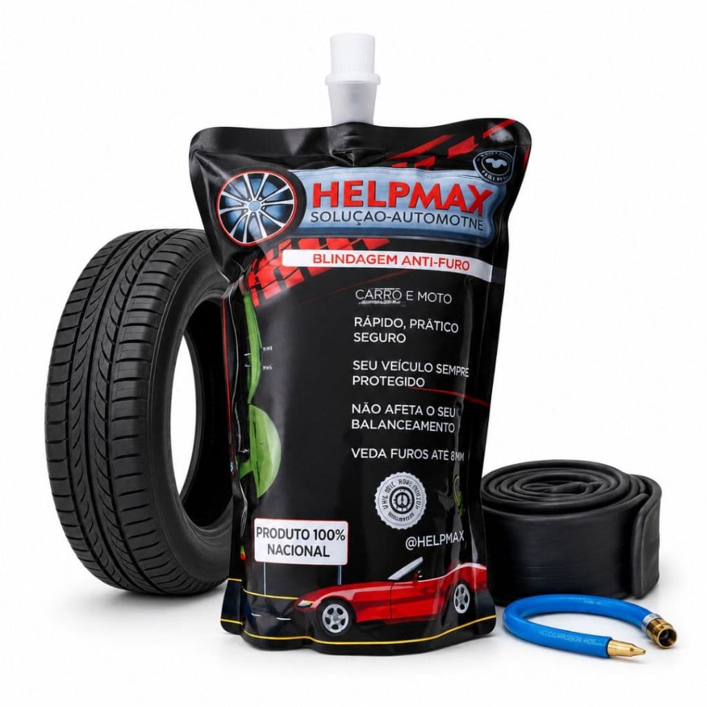 Selante Blindagem de Pneu Tapa Furo Para Carro Moto - Não Afeta Balanceamento - 500ml