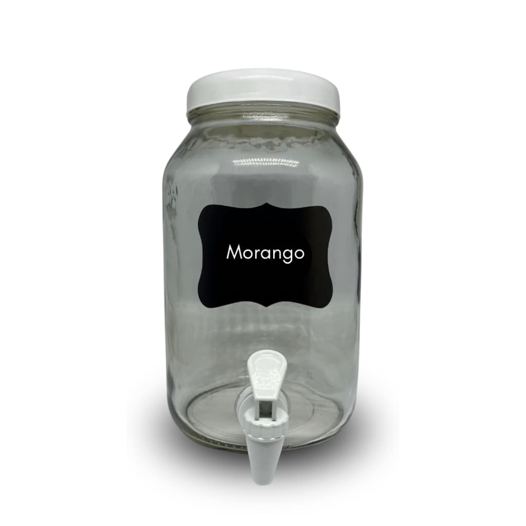 Dispenser  Suqueira para Chá Kombucha ou Chopeira Vidro 3 Litros com Torneira e Tampa / Lousa  e Caneta