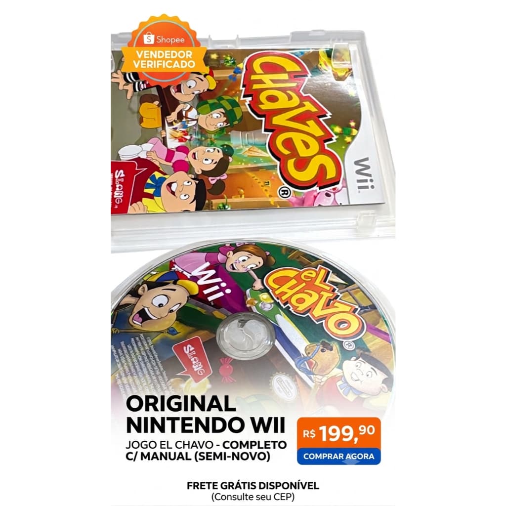 CHAVES WII ORIGINAL COM ENCARTE