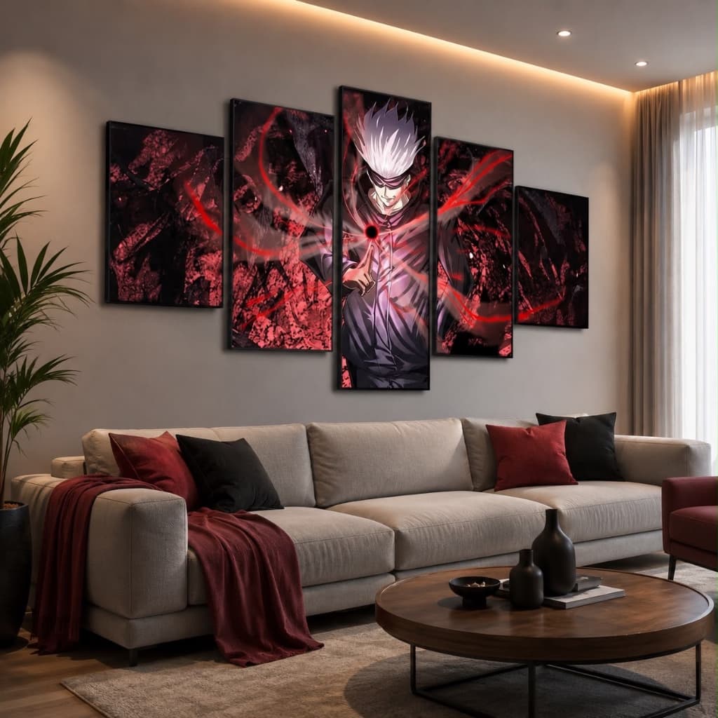 Quadro Decorativo Mosaico Anime Jujutsu Kaisen, Gojo Sukuna de sala de estar, murais decorativos, presentes