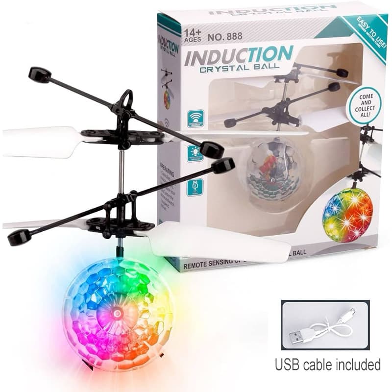 Bola Voadora Cristal Led Sensor Movimento Mão