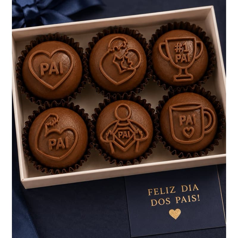 KIT COM 6 Carimbo de Brigadeiro DIA DOS PAIS